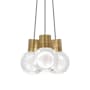 Visual Comfort Mina 9" Wide LED Natural Brass Multi Light Pendant Gray