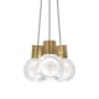 Visual Comfort Mina 9" Wide LED Natural Brass Multi Light Pendant Gray