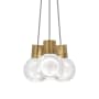 Visual Comfort Mina 9" Wide LED Natural Brass Multi Light Pendant Gray