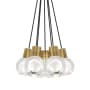 Visual Comfort Mina 14" Wide LED Natural Brass Multi Light Pendant Black