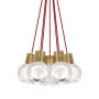 Visual Comfort Mina 14" Wide LED Natural Brass Multi Light Pendant Red