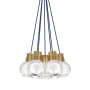 Visual Comfort Mina 14" Wide LED Natural Brass Multi Light Pendant Blue