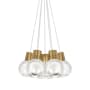 Visual Comfort Mina 14" Wide LED Natural Brass Multi Light Pendant White