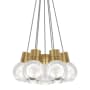 Visual Comfort Mina 14" Wide LED Natural Brass Multi Light Pendant Gray