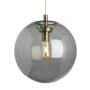 Visual Comfort Palona 14" Wide Pendant with Smoked Glass Shade Aged Brass