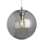 Visual Comfort Palona 14" Wide Pendant with Smoked Glass Shade Satin Nickel
