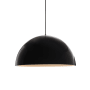 Visual Comfort Powell Street Line-Voltage 1 Light Gloss Black / White Spun Metal Shade Pendant Black with White finish