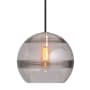 Visual Comfort Sedona 12" Wide Pendant with Smoked Glass Shade Satin Nickel