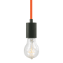 Visual Comfort SoCo 1 Light Mini Pendant with Bronze Modern Socket and 16 Foot Colored Cord Orange