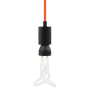 Visual Comfort SoCo 1 Light Mini Pendant with Black Modern Socket and 24 Foot Colored Cord Orange