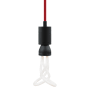 Visual Comfort SoCo 1 Light Mini Pendant with Black Modern Socket and 24 Foot Colored Cord Red