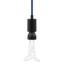 Visual Comfort SoCo 1 Light Mini Pendant with Black Modern Socket and 24 Foot Colored Cord Blue