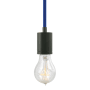 Visual Comfort SoCo 1 Light Mini Pendant with Bronze Modern Socket and 24 Foot Colored Cord Blue