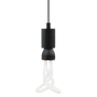 Visual Comfort SoCo 1 Light Mini Pendant with Black Modern Socket and 24 Foot Colored Cord Gray