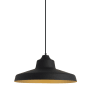 Visual Comfort Zevo Single Light 18" Wide LED Pendant with Metal Shade and 3000K LED Bulb Black/Gold