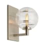 Visual Comfort Sedona Single Light 9" High LED Wall Sconce with a Glass Globe Shade Satin Nickel / Clear