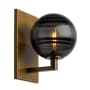 Visual Comfort Sedona Single Light 9" High LED Wall Sconce with a Glass Globe Shade Aged Brass / Smoke