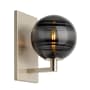 Visual Comfort Sedona Single Light 9" High LED Wall Sconce with a Glass Globe Shade Satin Nickel / Smoke