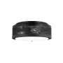 Visual Comfort Vander 3 Light 12" Wide Flush Mount Drum Ceiling Fixture with Frosted Glass Shade Midnight Black