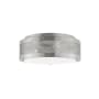 Visual Comfort Vander 3 Light 12" Wide Flush Mount Drum Ceiling Fixture with Frosted Glass Shade Brushed Nickel