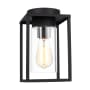 Visual Comfort Vado 6" Wide Flush Mount Outdoor Ceiling Fixture with Clear Glass Shade Black