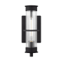 Visual Comfort Alcona 13" Tall Wall Sconce with Ribbed Glass Shade Black
