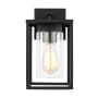 Visual Comfort Vado 12" Tall Wall Sconce with Clear Glass Shade Black