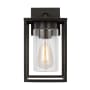 Visual Comfort Vado 12" Tall Wall Sconce with Clear Glass Shade Antique Bronze