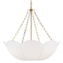 Visual Comfort Stassi 3 Light 24" Wide Pendant with Linen Shade Burnished Brass