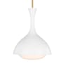 Visual Comfort Lucerne 9" Wide Mini Pendant Burnished Brass / Matte White