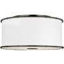 Visual Comfort Aldric 2 Light 19" Wide Semi-Flush Drum Ceiling Fixture with Linen Shade Aged Iron