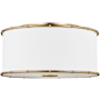 Visual Comfort Aldric 2 Light 19" Wide Semi-Flush Drum Ceiling Fixture with Linen Shade Gild