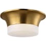 Visual Comfort Sina 2 Light 15" Wide Flush Mount Drum Ceiling Fixture with Etched Glass Shade Burnished Brass