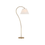 Visual Comfort Dume 63" Tall Gooseneck Floor Lamp with Pleated Silk Shade Hand-Rubbed Antique Brass