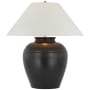 Visual Comfort Prado 27" Tall Vase Table Lamp with White Linen Shade Matte Black