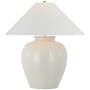 Visual Comfort Prado 27" Tall Vase Table Lamp with White Linen Shade Ivory