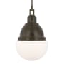 Visual Comfort Bernard 14" Wide Pendant with Frosted Glass Shade Bronze