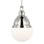Visual Comfort Bernard 14" Wide Pendant with Frosted Glass Shade Polished Nickel
