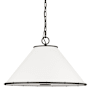 Visual Comfort Aldric 2 Light 22" Wide Pendant with Linen Shade Aged Iron