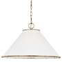 Visual Comfort Aldric 2 Light 22" Wide Pendant with Linen Shade Gild