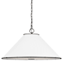 Visual Comfort Aldric 3 Light 28" Wide Pendant with Linen Shade Aged Iron