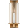 Visual Comfort Deauville 14-1/2" High Wall Sconce with Clear Glass Shade Hand Rubbed Antique Brass