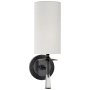 Visual Comfort Drunmore 14-1/4" High Wall Sconce with Linen Shade Bronze