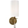 Visual Comfort Drunmore 14-1/4" High Wall Sconce with White Glass Shade Hand Rubbed Antique Brass