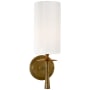 Visual Comfort Drunmore 14-1/4" High Wall Sconce with White Glass Shade Hand Rubbed Antique Brass