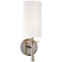 Visual Comfort Drunmore 14-1/4" High Wall Sconce with White Glass Shade Polished Nickel