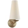 Visual Comfort Fontaine 14-1/4" High Wall Sconce with Linen Shade Gilded Plaster