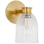 Visual Comfort Asalea 9" Tall Bathroom Sconce Hand-Rubbed Antique Brass / Clear Glass