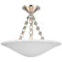 Visual Comfort Mollino 3 Light 16" Wide Semi-Flush Bowl Ceiling Fixture Polished Nickel