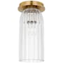 Visual Comfort Asalea 5" Wide Flush Mount Ceiling Fixture Hand-Rubbed Antique Brass / Clear Glass